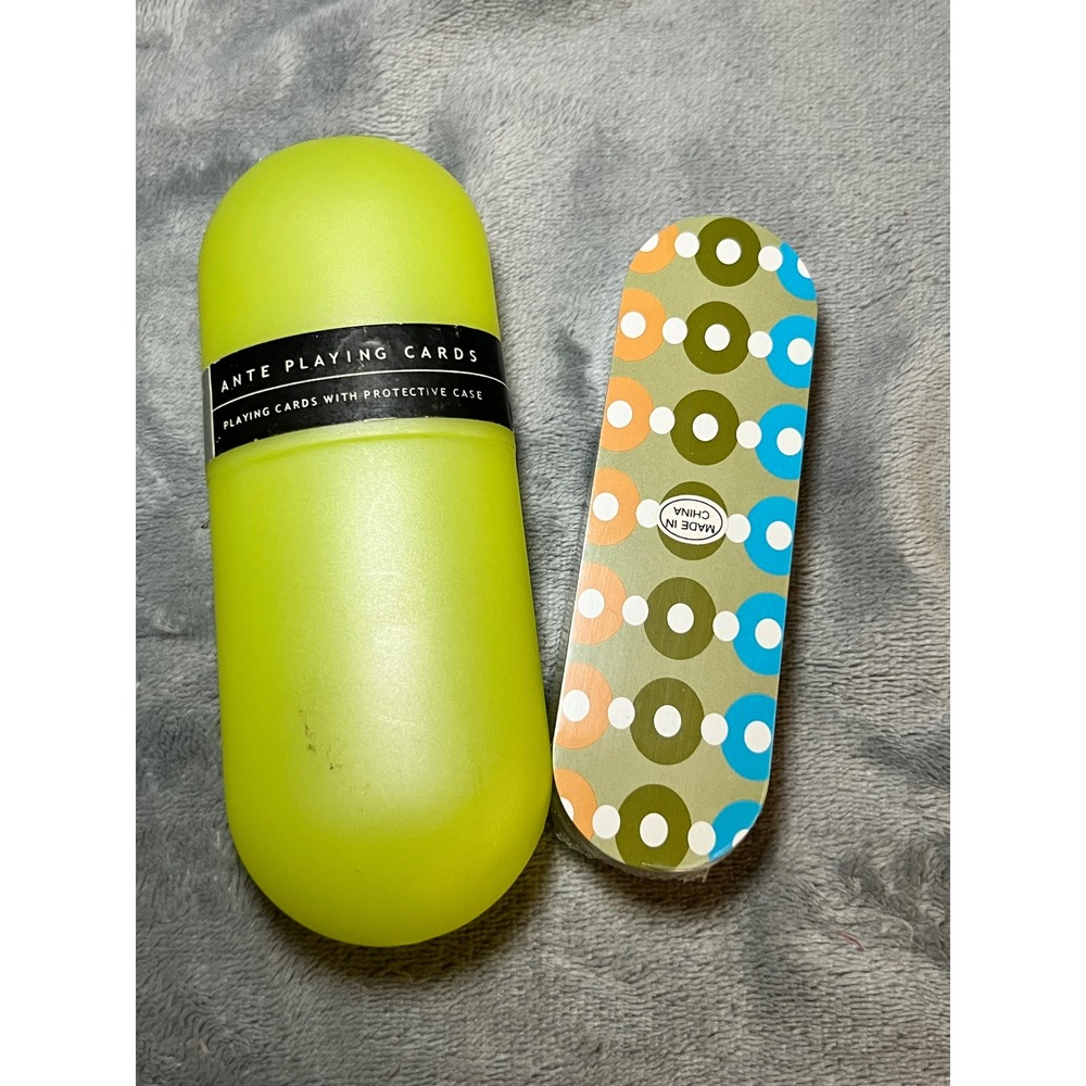 Umbra Ante Playing Cards Slim Rounded Deck with Neon Lime Green Protective Case